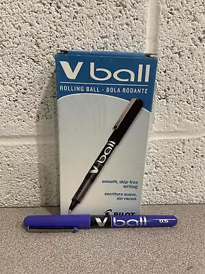 Pilot VBall 0.5 Extra Fine Rolling Ball Pen PURPLE Ink #35210 Box Of 12 • $23.99