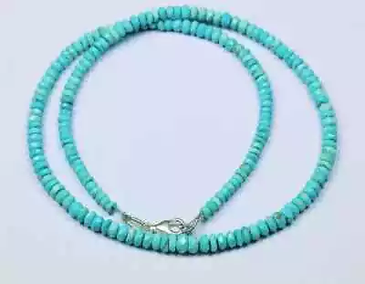 Natural Sleeping Turquoise Beaded Necklace 18  Faceted Turquoise Beads Necklace • $268.99