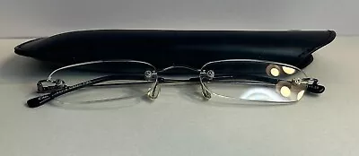 Foster Grant Slim Fold Flat Rimless  Reading Eyeglass Frames Only W Case +2.00 • $14.50