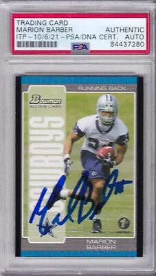 MARION BARBER PSA Slab Signed Autographed Auto 2005 Bowman 1st Edition RC Cowboy • $69.99