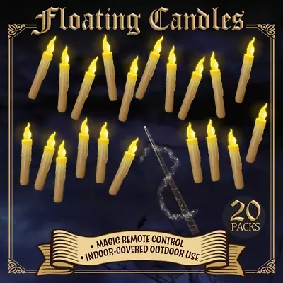 20 Pcs Halloween Flameless LED Floating Candles With Magic Wand Remote - Float • $68.89