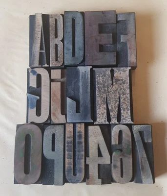 £3 • Buy WOODEN LETTERPRESS PRINTING BLOCKS TYPE 74mm High. Choose Your Letter