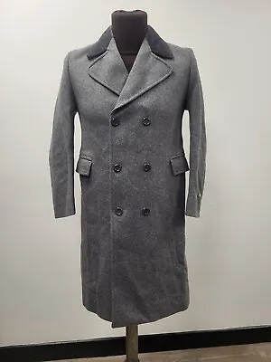 Over Coat Pea Lester Bowden Grey Wool Velvet Collar BNWT XXXS T2750 R4775 • £12.99