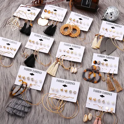 $3.22 • Buy Boho Fashion Women Earrings Rhinestone Crystal Pearl Tassel Ear Stud Jewelry New