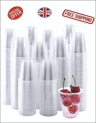 Clear Plastic 7oz Reusable  Cups 200ml Vending Style Cup 180cc • £4.49