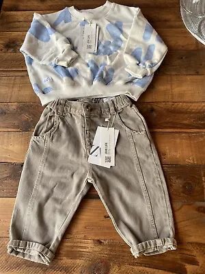 Zara Baby Boy 9-12 Months Jeans And Sweatshirt • £14.99