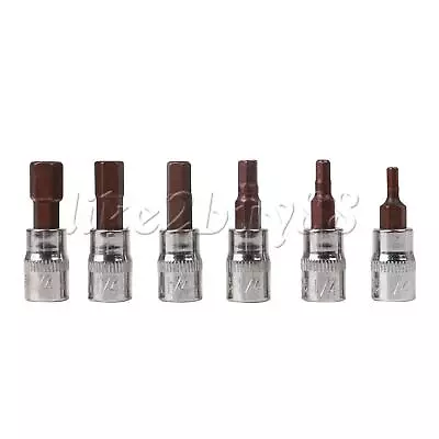 6PCS 1/4inch S2 Steel Allen Key Drive Metric Hex Bit Socket Set 3-8mm • $9.01