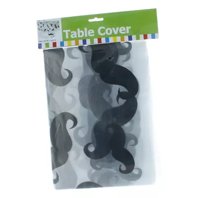 CLEAR MUSTACHE TABLECOVER - Party Supplies - 1 Piece • $6.99