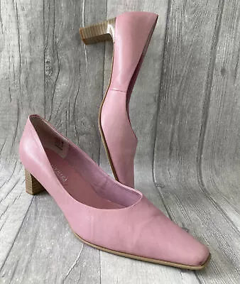 Sally O’Hara Pink Mid-heel Soft Leather Court Shoes Size 41 • £12