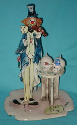 Nice! Vintage Italy MUSICIAN CLOWN & PIGS Porcelain Figurine By Zampiva • $35