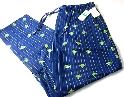 Tommy Bahama Men's Cotton Lounge Sleeping Pants Navy Blue Striped Palm Trees NWT • $36.99