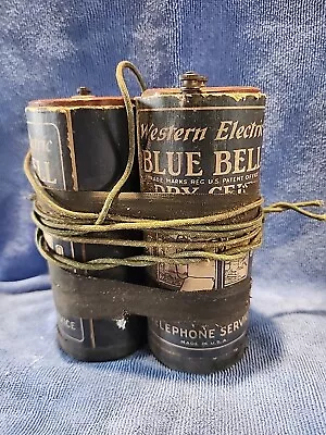 Vintage Two Old Western Electric Blue Bell Telephone Dry Cell Battery  • $36