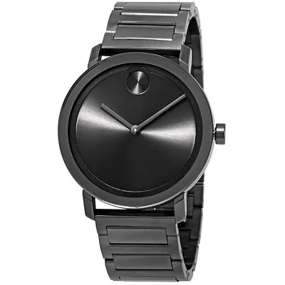 Movado Bold $795 Mens Evolution Gray Gunmetal Stnlss Steel Watch 3600509 • $377.96