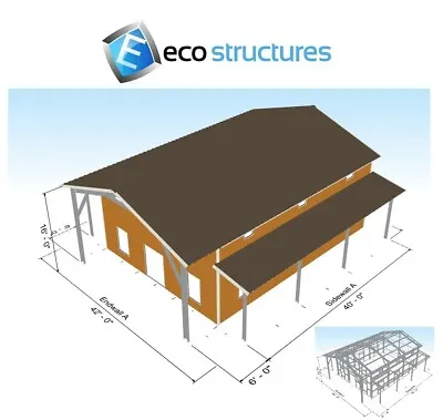 $41120 • Buy Steel Tall Barndominium Home Kit With Covered Porches On 3 Sides Made In The USA