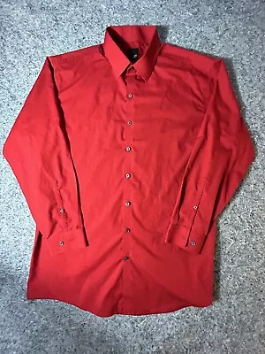 J. Ferrar Shirt Mens XL 17-17-1/2 34-35 Red Modern Fit Holiday Button Down • $16.88