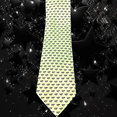 VT Virginia Tech Rivetz Of Boston Men's Tie Handmade 100% Silk. Lime Green VT • $2.50