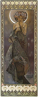 Moonlight 22x30 Hand Numbered Ltd. Edition Art Nouveau Deco Print Alphonse Mucha • $120