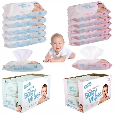 1x12x Fragranced & Sensitive Baby Wipes Wet Wipes Alcohol FreePH BalancedSoft • £5.79