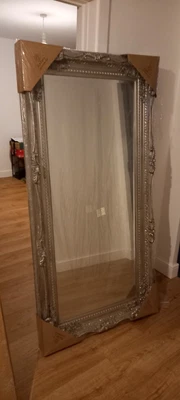 £130 • Buy Large Ornate Silver Gilt Bevel Edge Mirror. 6ft X 4ft. Delivery. 