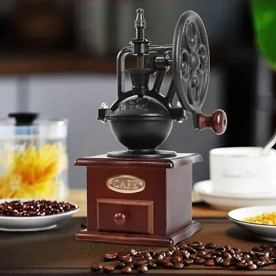 Vintage Hand Crank Coffee Grinder Manual Adjustable Coffee Bean Mill Grinder • $40.19