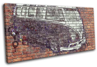 Graffiti Urban Camper Van Retro Cars SINGLE CANVAS WALL ART Picture Print • £29.99