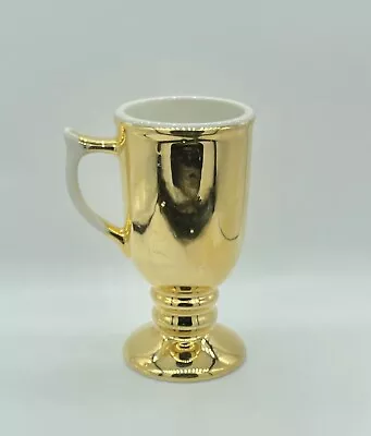 Vintage Gold Tone Sterling Vitrified China Footed Pedestal Coffee Mug Ohio USA • $8.99