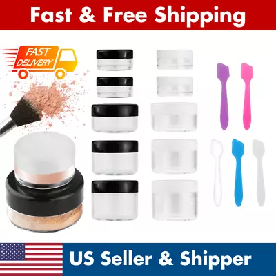 Makeup Travel Containers With Lids Cosmetic Jars With Mini Spatulas Oil Lotion • $6.99