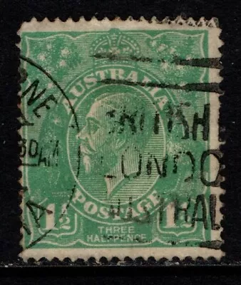 Australia 1918 1923 King George V 1½d Three Half Pence Green SG61 Used • $1.50