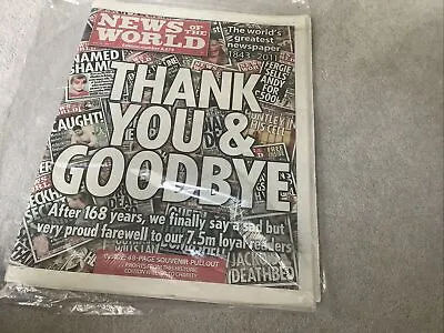 UK Paper. News Of The World Final Edition 8674. Thank You & Goodbye. 10 Jul 2011 • £4