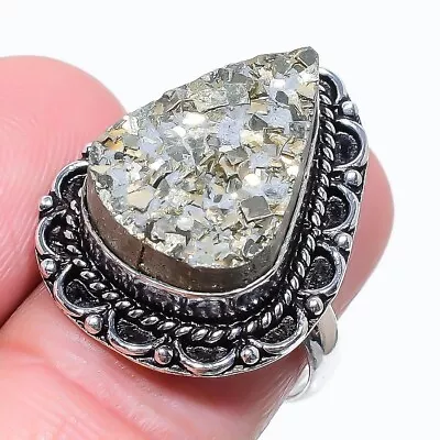 Magnetite Pyrite Gemstone Handmade 925 Sterling Silver Jewelry Ring Size 7 (US) • $10.99