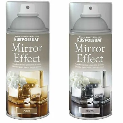 Rustoleum Clear Glass Silver Gold Mirror Effect Aerosol Spray Paint 150ml Can • £11.95