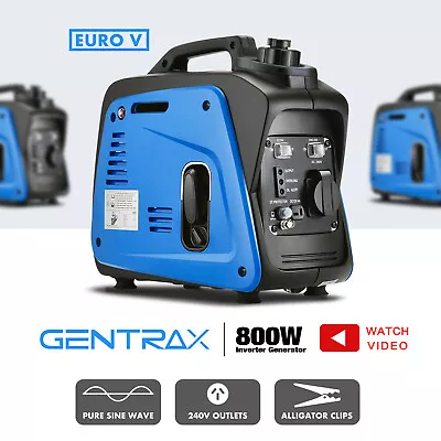 GenTrax Portable Inverter Generator 800W Max 700W Rated Pure Sine Petrol New • $329