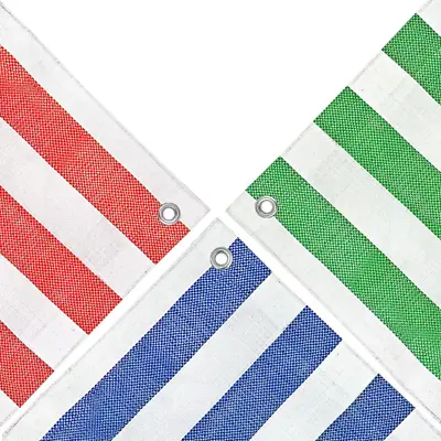 Striped Market Stall Tarpaulin Heavy Duty 170gsm — All Sizes And Colours ✅ • £25.47