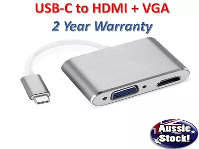 $16.25 • Buy Type-C 3.1 To 4K HDMI +VGA Port USB-C HUB Adapter Converter For MacBook IPad Pro