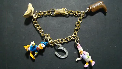 Donald & Daisy Duck Disney Charm Bracelet Boot Cowboy Hat Horseshoe • $5.99