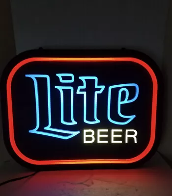 Lite Beer From Miller Bar Light/ Sign Man Cave Works Nice! • $159.95