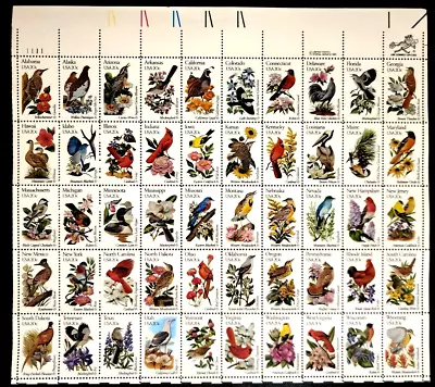Scott #1953-2002b State Birds And Flowers Full Sheet Of 50 Stamps - MNH • $12.23
