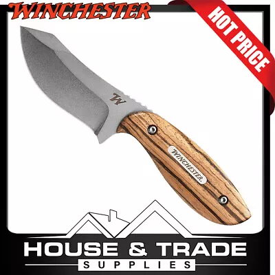 Winchester Knife + Sheath 175mm 7Cr Wood Handle BARRENS 31003436 • $39.90