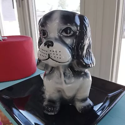 Vintage Ceramic Cocker Spaniel Dog Planter With Tray • $18