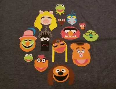 The Muppets Cartoon T Shirt Licensed Disney Cartoon Size Large Blue Gray • $18.99