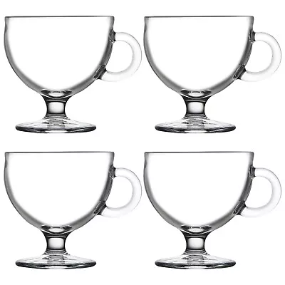 4/8 Glass Ice Cream Sundae Fruit Dessert Mugs Dishes Cups Bowls Handle Pasabahce • £13.99