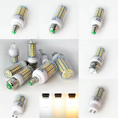 1/10X E14 E27 ES LED Corn Light Bulb BC B22 G9 GU10 5730 SMD 7W - 25W White Lamp • £2.18