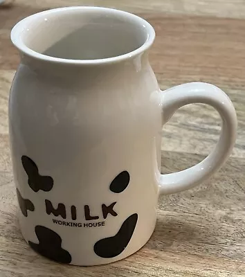 Ceramic Milk Jug Mug White And Black Cow Print Cute Novelty • £15.19