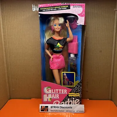 Vintage Mattel 1993 Glitter Hair Barbie Doll Blonde Hair #10965 NRFB Damaged Box • $68.99