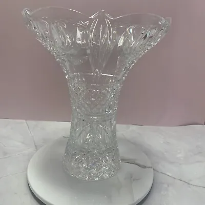 Shannon By Godinger Large 12” Lead Crystal  Peony Vase  ***Beautiful!*** • $69.50