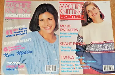 Machine Knitting Monthly 2 Magazines From 1993 Sept & 1992 Sept • £3.40