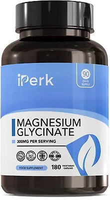 Magnesium GLycinate 300mg Per Serving 150mg Capsules 180 Veggi Capsules  Uk Made • £19.99