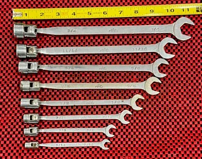 Mac Tools 8 Pc Set Flex Socket Open End Combination Wrench 8 Pc USA 6 & 12 Pt • $149.99