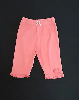 Baby Girls George ASDA 100% Cotton Coral Pink Flared Joggers Age 6-9 Months • £4