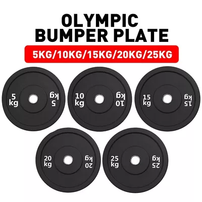 HCE Rubber Olympic Bumper Weight Plates 5/10/15/25 KG Home Gym Barbell Fitness • $86.95